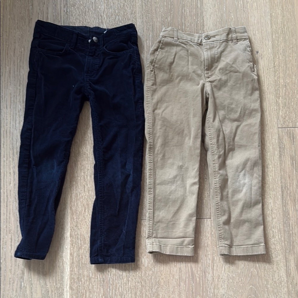 Kids' Navy and Tan Pants Set